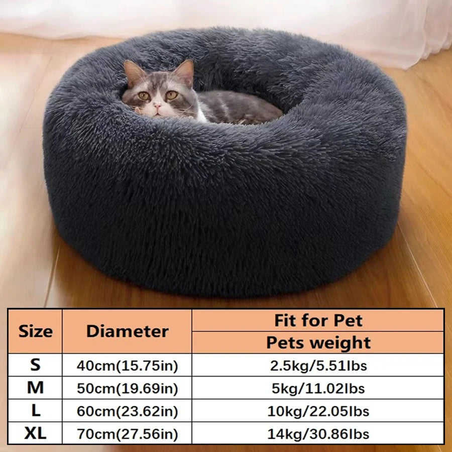 Calming Plush Donut Pet Bed