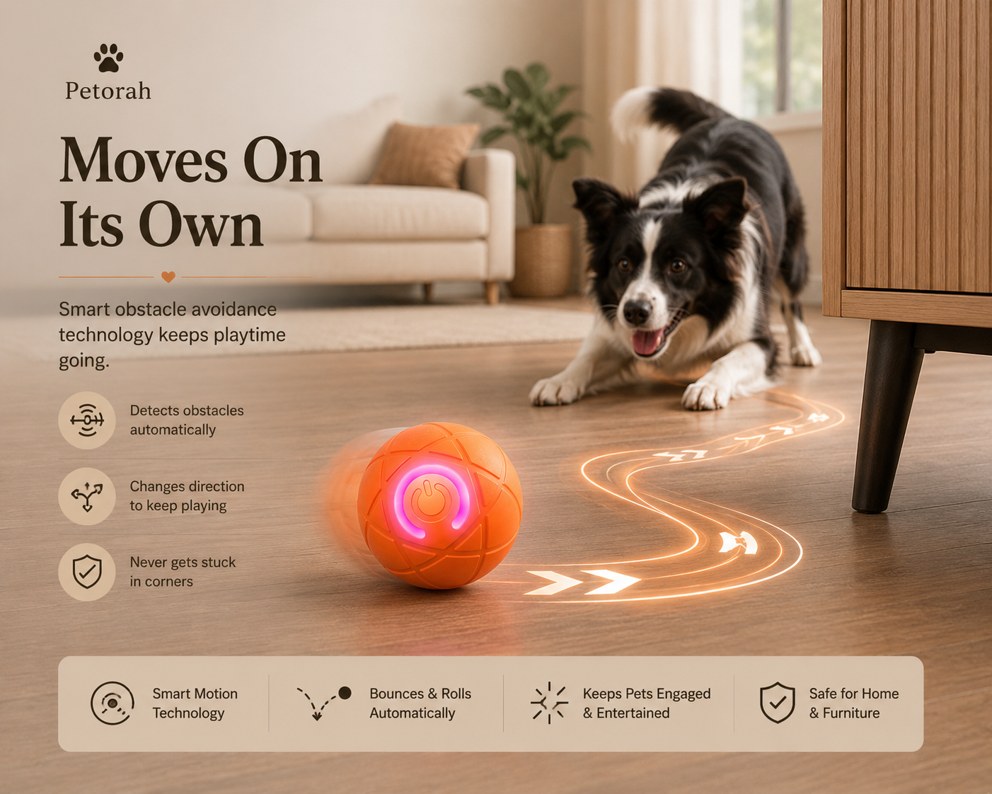 Smart Bounce Interactive Pet Ball