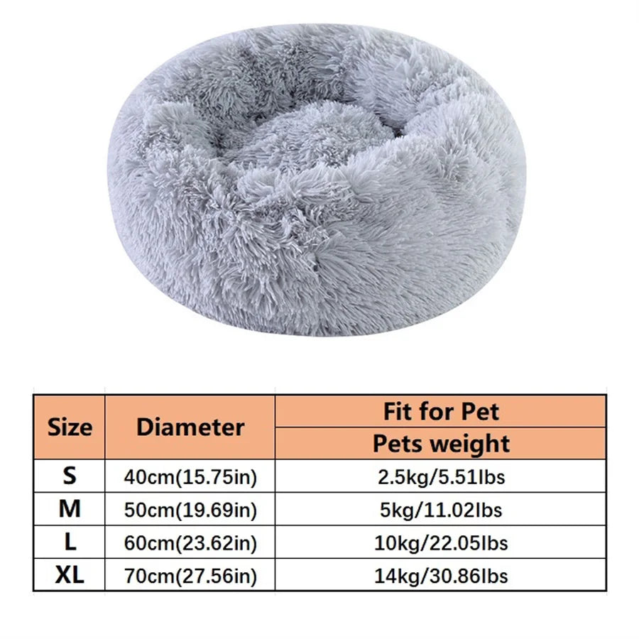 Calming Plush Donut Pet Bed