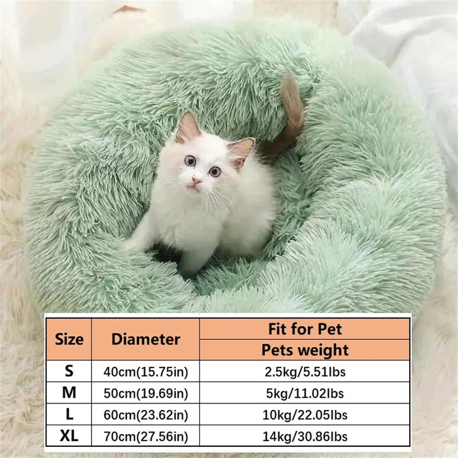 Calming Plush Donut Pet Bed