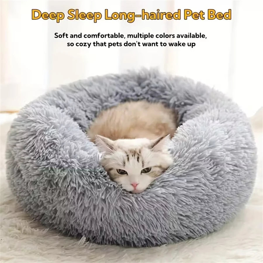Calming Plush Donut Pet Bed