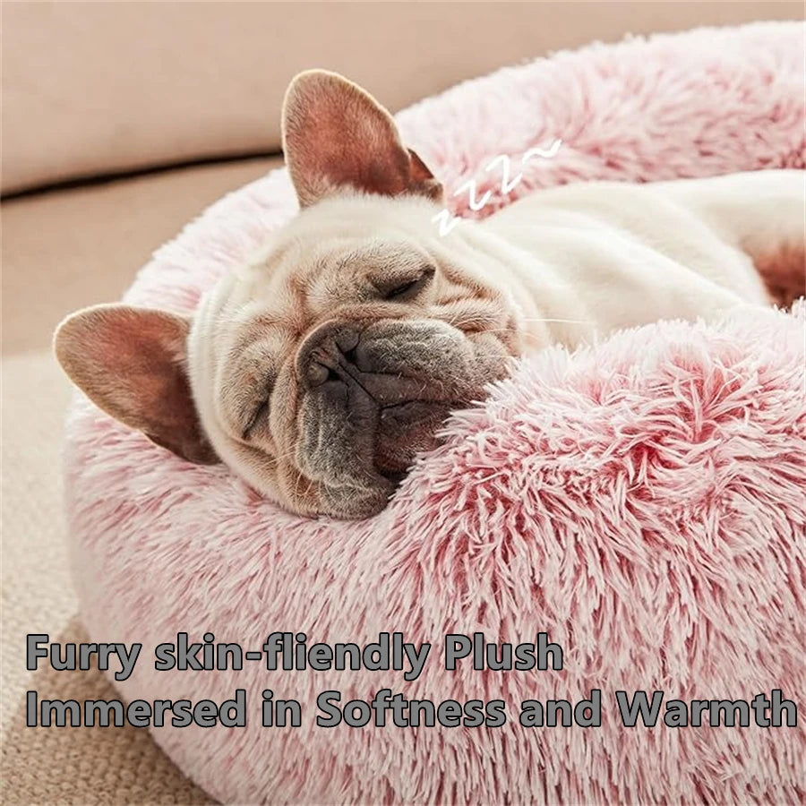 Calming Plush Donut Pet Bed