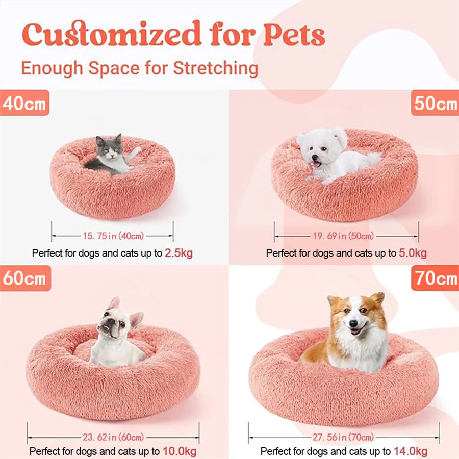 Calming Plush Donut Pet Bed