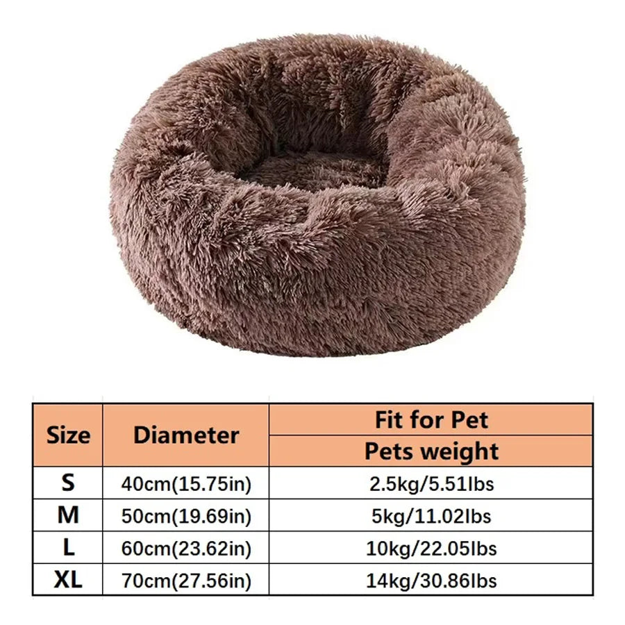 Calming Plush Donut Pet Bed