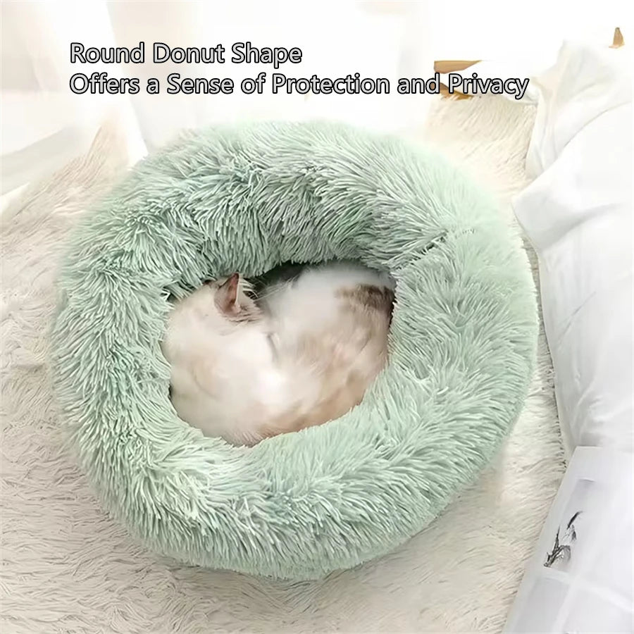 Calming Plush Donut Pet Bed