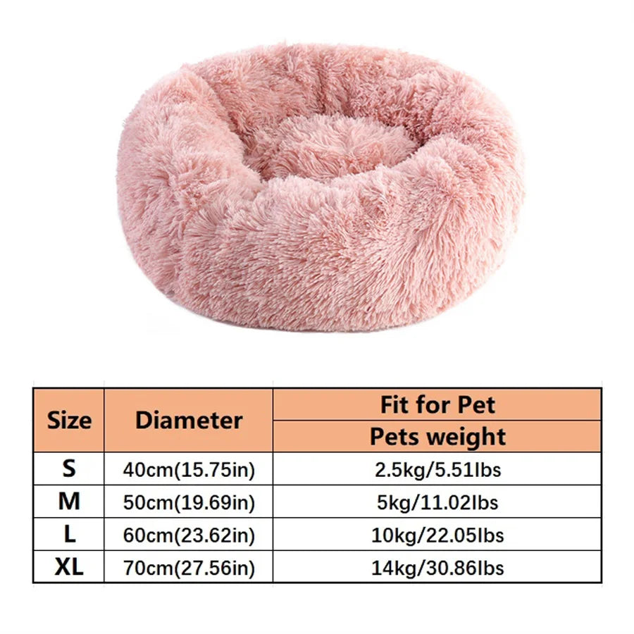 Calming Plush Donut Pet Bed